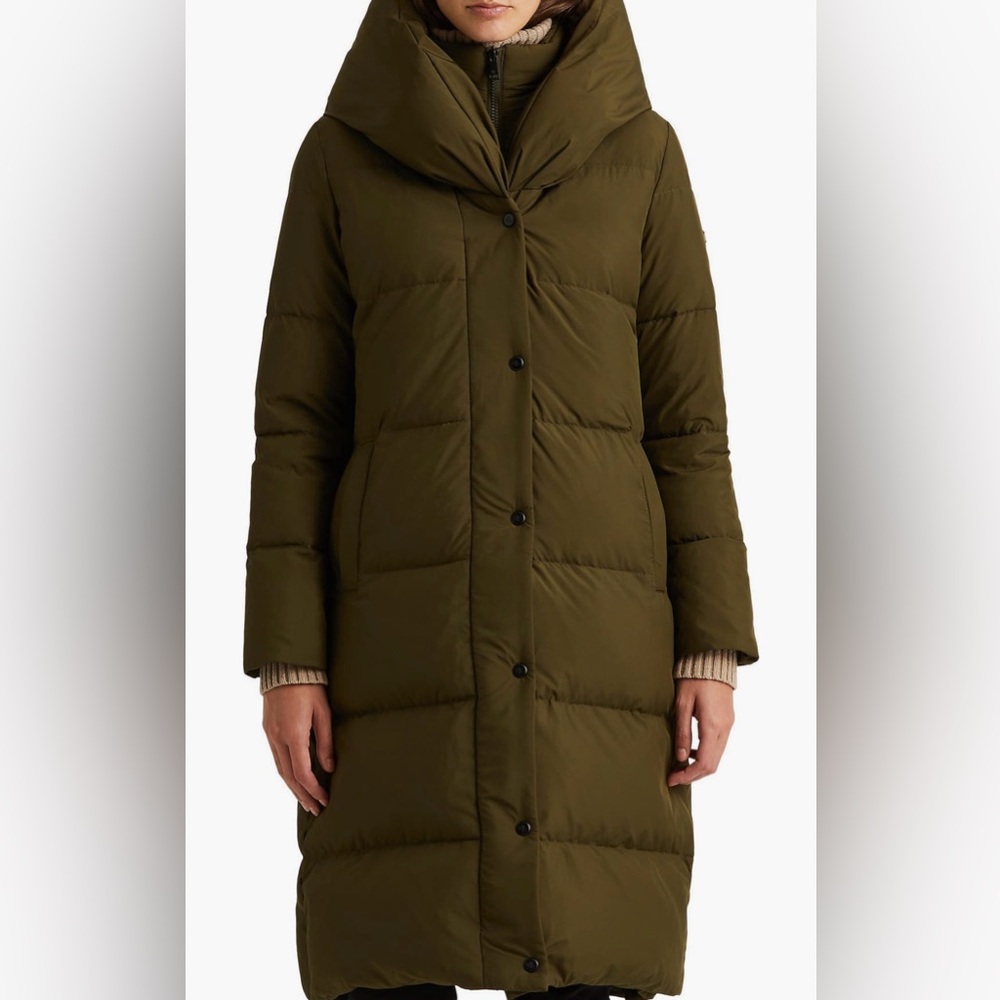 NWT Ralph Lauren Pillow Hood Longline Down & Feather Jacket